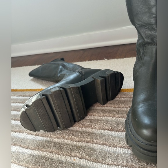 Dark Green Lug Sole Boots - Picture 2 of 5